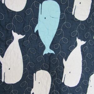 Quilted Whale Blanket Bedspread Fabric Few Spots Full?